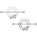 14G 1/2 Bee Hive Bee Nipple Shield Set