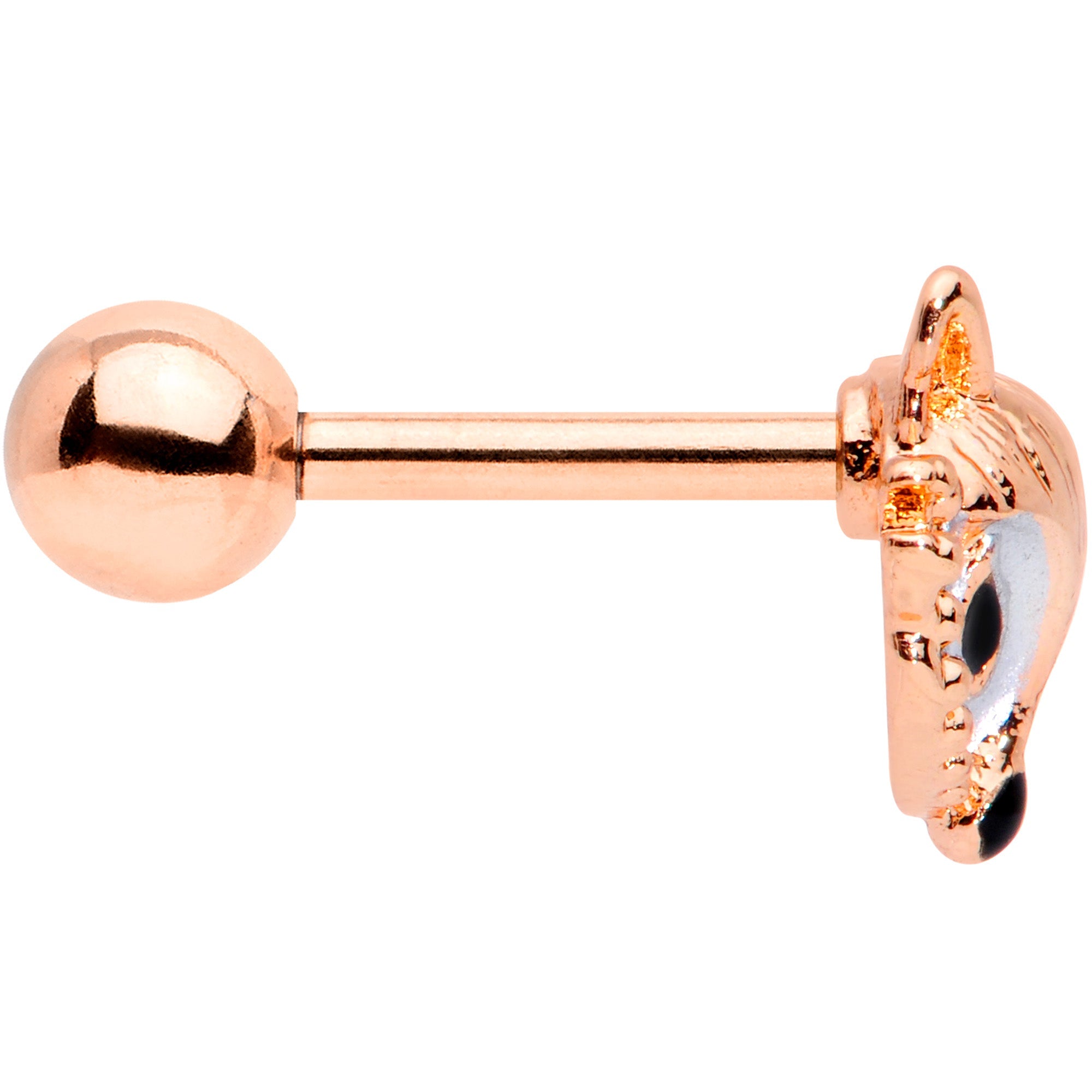 16G 1/4 Rose Gold Tone Fashion Fox Cartilage Tragus Earring