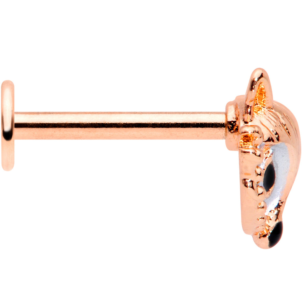 16G 5/16 Rose Gold Tone Fashion Fox Labret Monroe Tragus