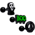 16G 1/4 Black Ghost Boo Halloween Cartilage Tragus Curation Set of 3