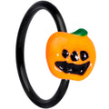 20G 5/16 Black Happy Little Pumpkin Halloween Nose Hoop