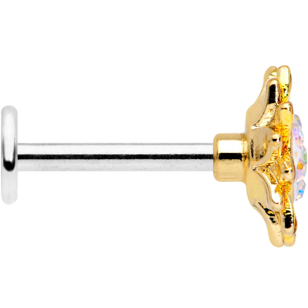16G 5/16 Aurora Gem Scintillating Sunflower Labret Monroe Tragus