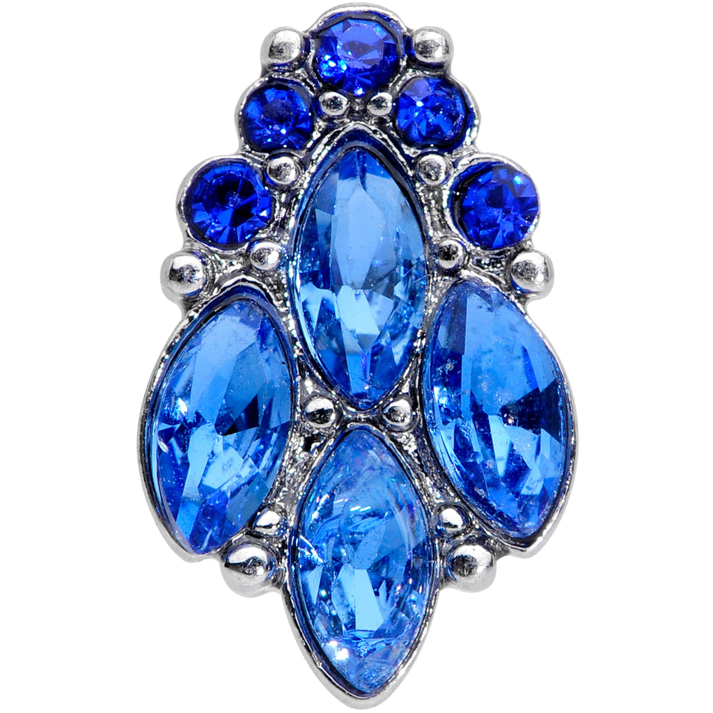 16G 1/4 Blue CZ Gem Fountain Cartilage Tragus Earring