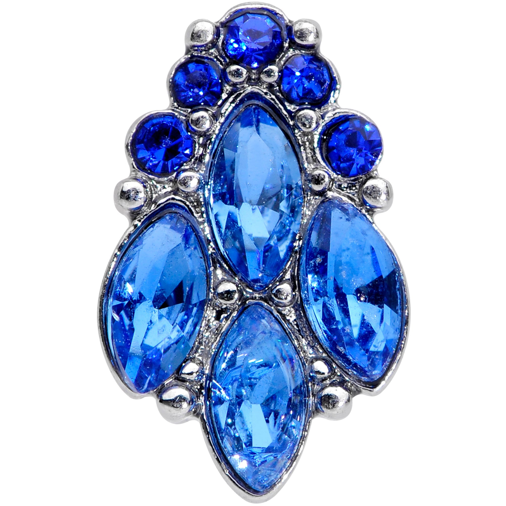 16G 1/4 Blue CZ Gem Fountain Cartilage Tragus Earring