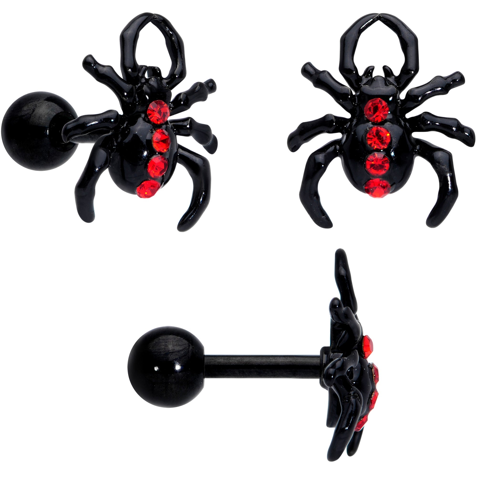 16G 20G Red Spider Halloween Cartilage Labret Nose Set of 3