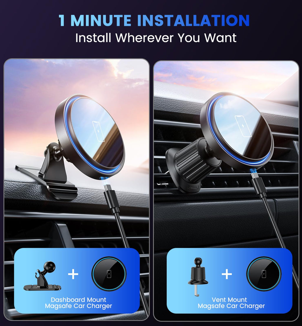 Mount Charger 15W Magnetic Car Charger Iphone 17 Access