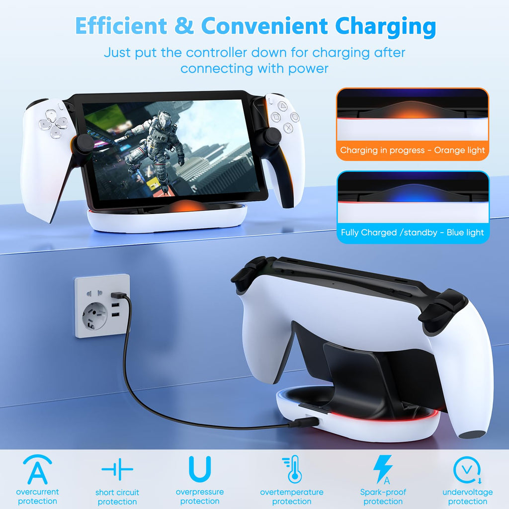 Stand For Ps Portal Hard/Soft Cover, Rgb Charge Station For Tpu/Eva/Silicone Pro