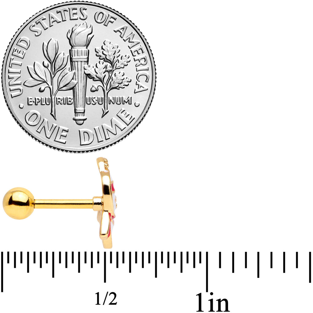 16G 1/4 Gold Tone Snowman Christmas Cartilage Tragus Set of 3