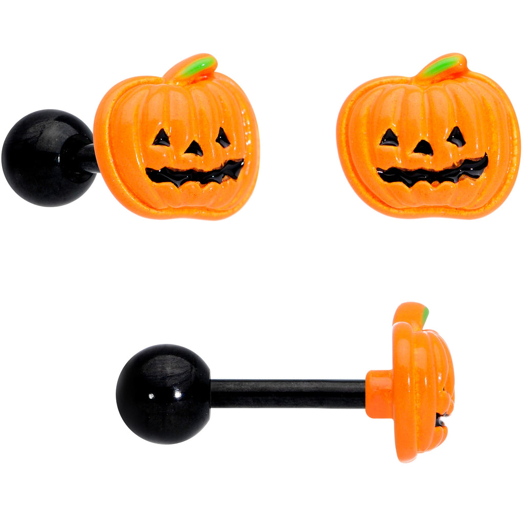 16G 1/4 Black Bat Ghost Halloween Cartilage Tragus Set of 3