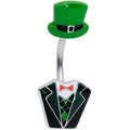 Leprechaun Formal Tuxedo St Patricks Day Belly Ring