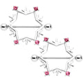 14G 3/4 Pink Gem Snowflake Christmas Nipple Shield Set