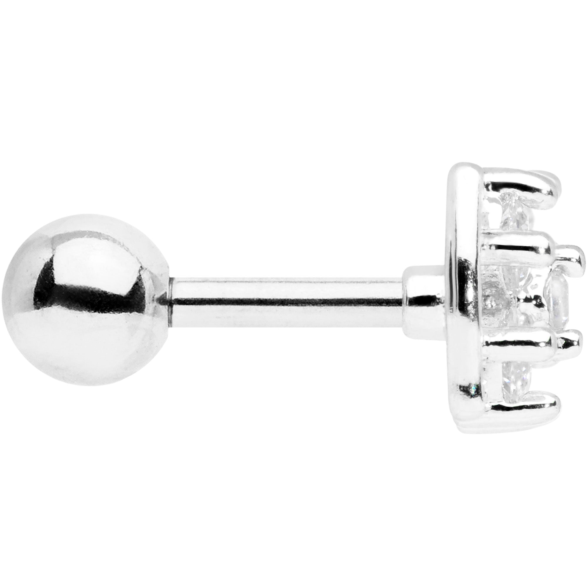 16G 1/4 Clear CZ Gem Beauty Bow Cartilage Tragus Earring