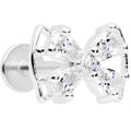 16G 5/16 Clear CZ Gem Beauty Bow Labret Monroe Tragus