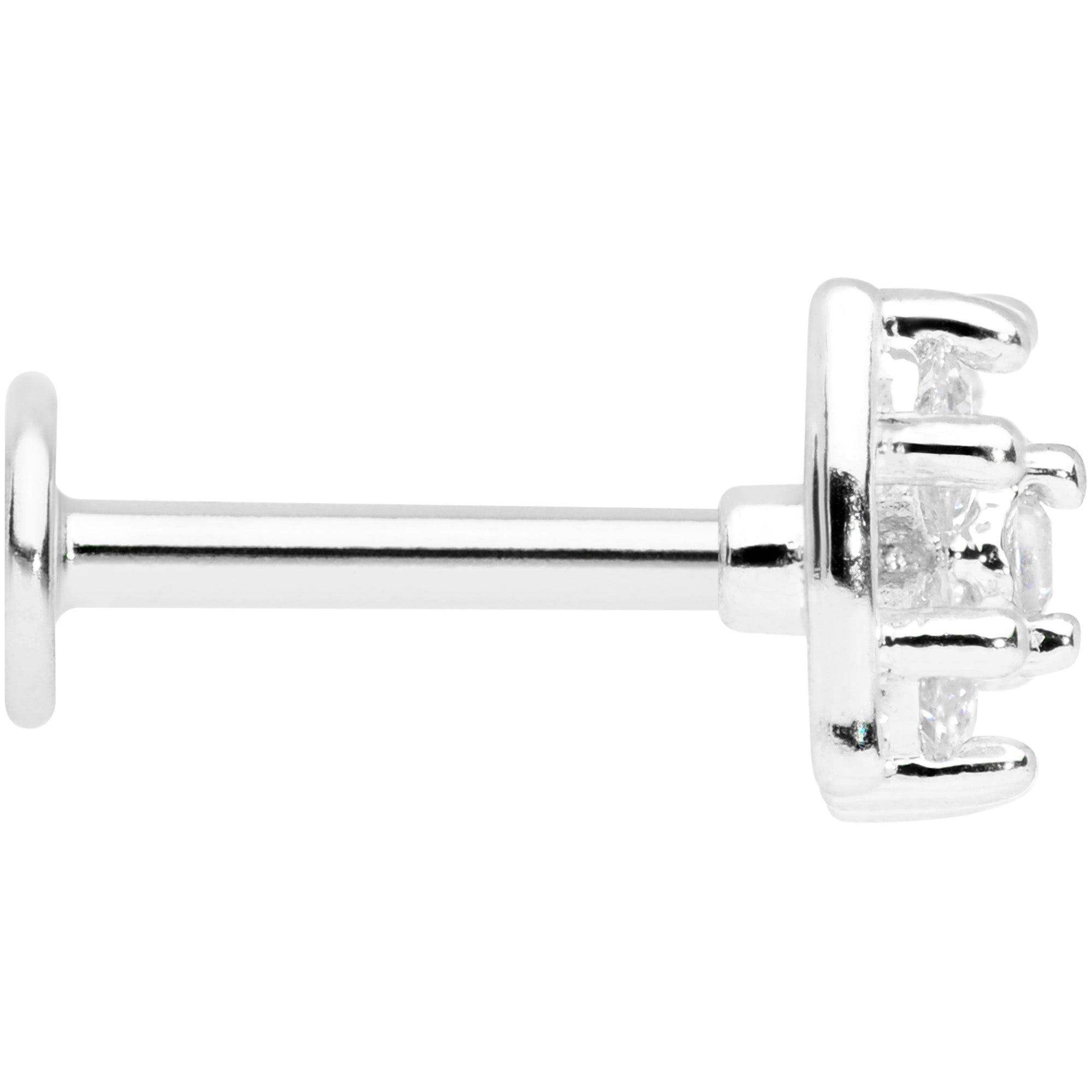16G 5/16 Clear CZ Gem Beauty Bow Labret Monroe Tragus