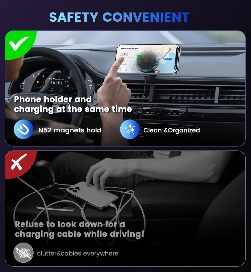 Mount Charger 15W Magnetic Car Charger Iphone 17 Access