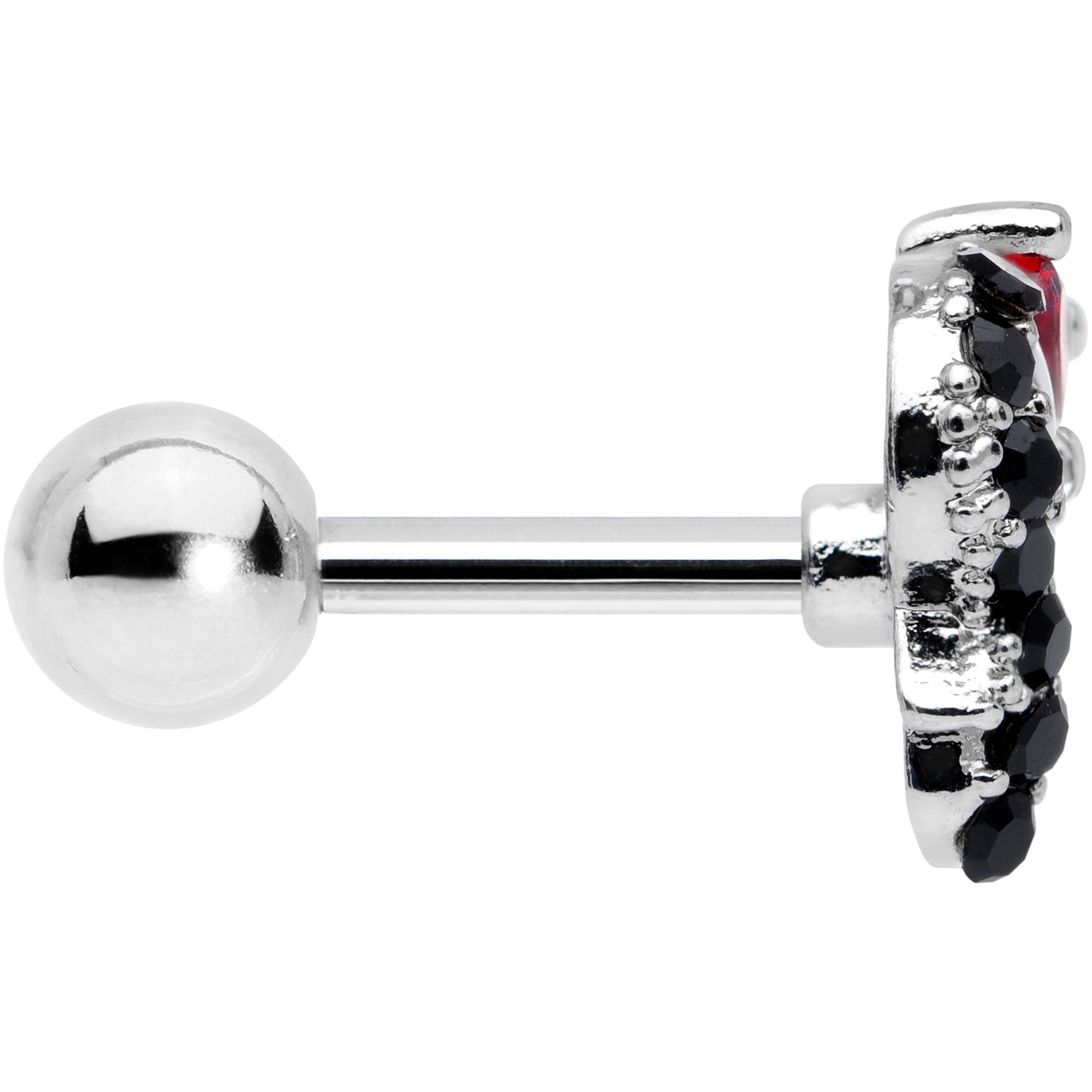 16G 1/4 Red Gem Penguin Heart Valentines Day Cartilage Tragus