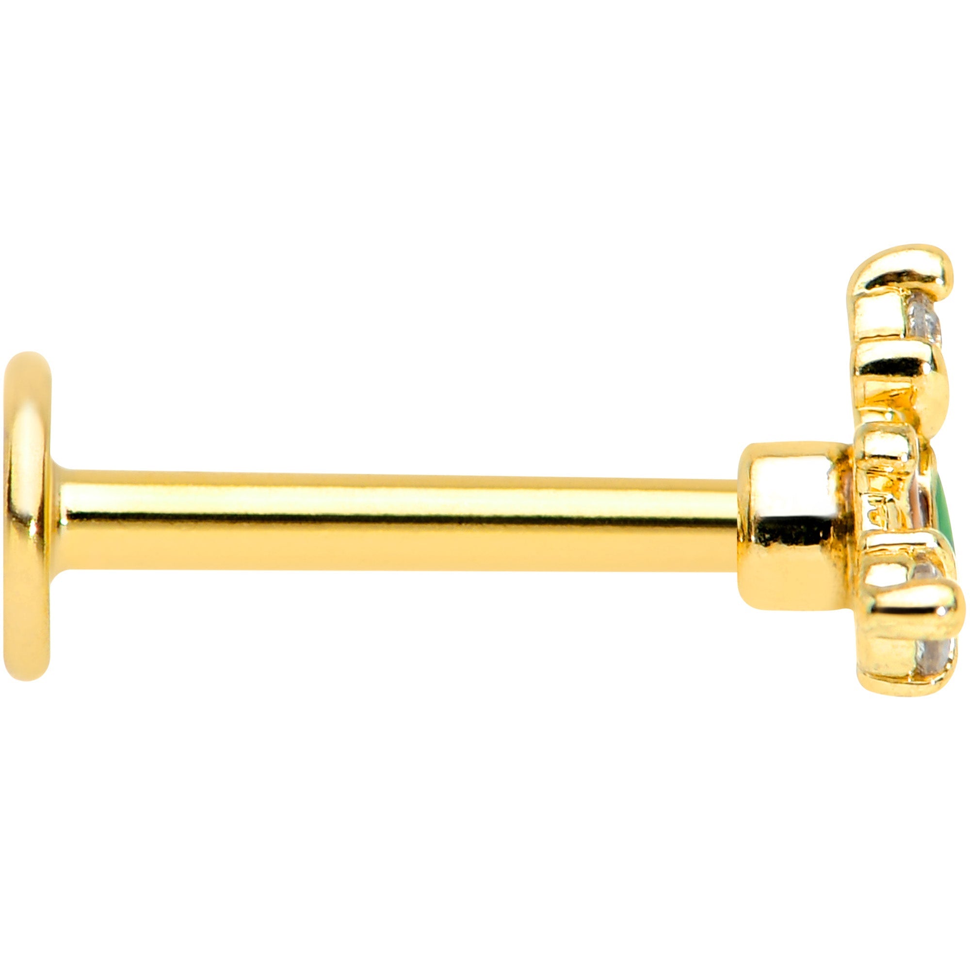 16G 5/16 Clear CZ Gem Gold Tone Mythic Dragon Labret Tragus