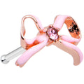 20G 1/4 Pink Gem Pink Pretty Bow Nose Bone