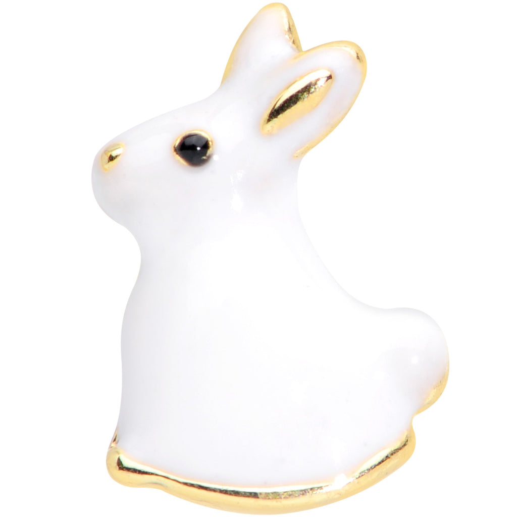 16G 5/16 White Easter Bunny Rabbit Labret Monroe Tragus