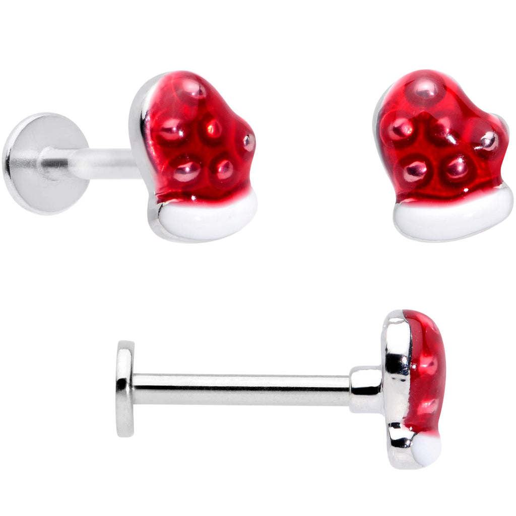 16G 5/16 Snowflake Mitten Stocking Christmas Labret Set of 3