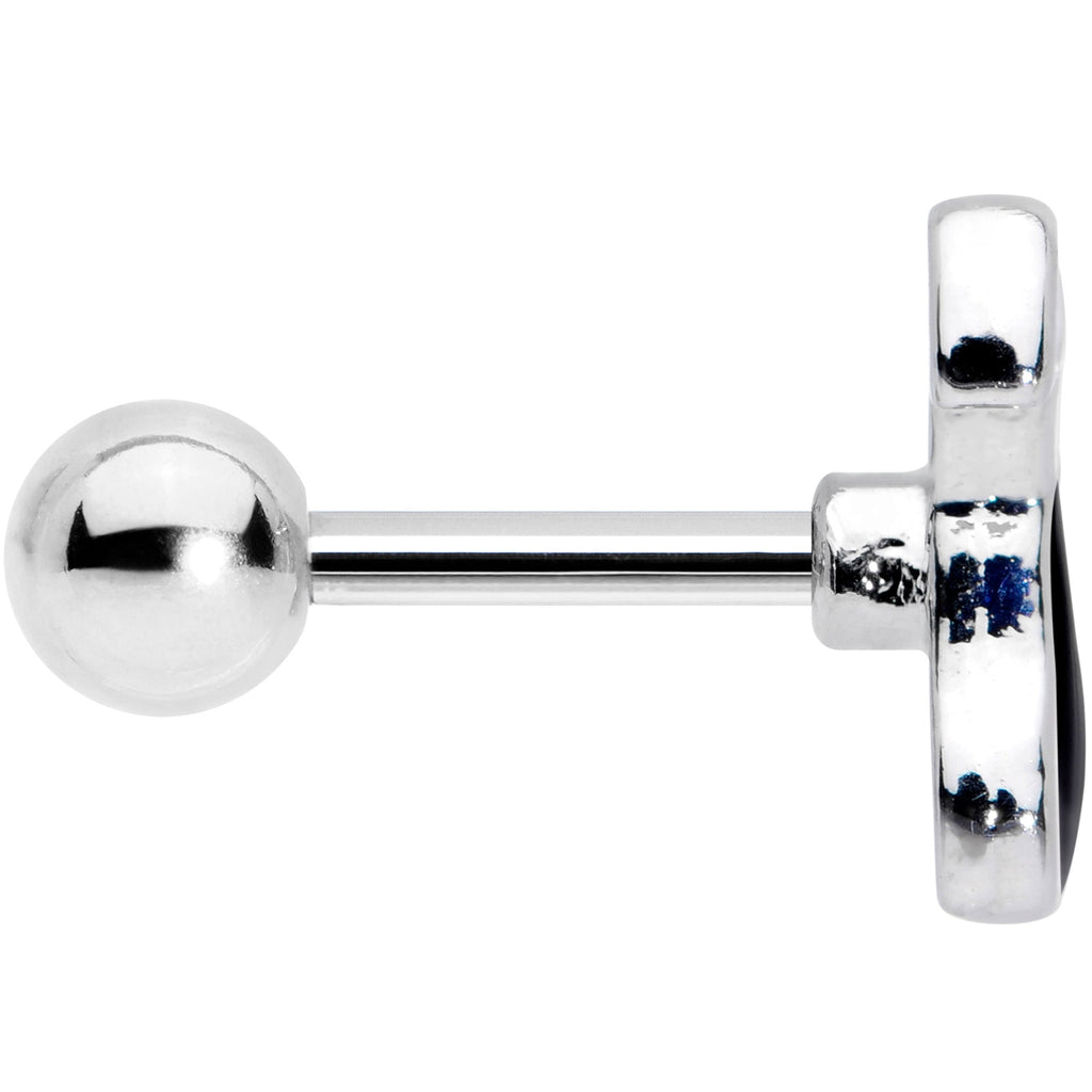 16G 1/4 Black Sitting Dog Cartilage Tragus Earring