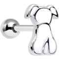 16G 1/4 White Sitting Dog Cartilage Tragus Earring