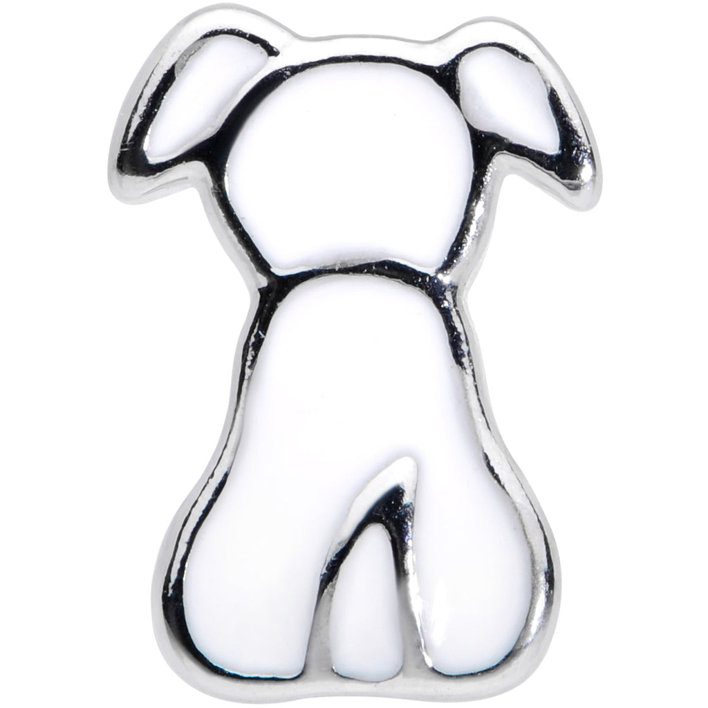 16G 1/4 White Sitting Dog Cartilage Tragus Earring