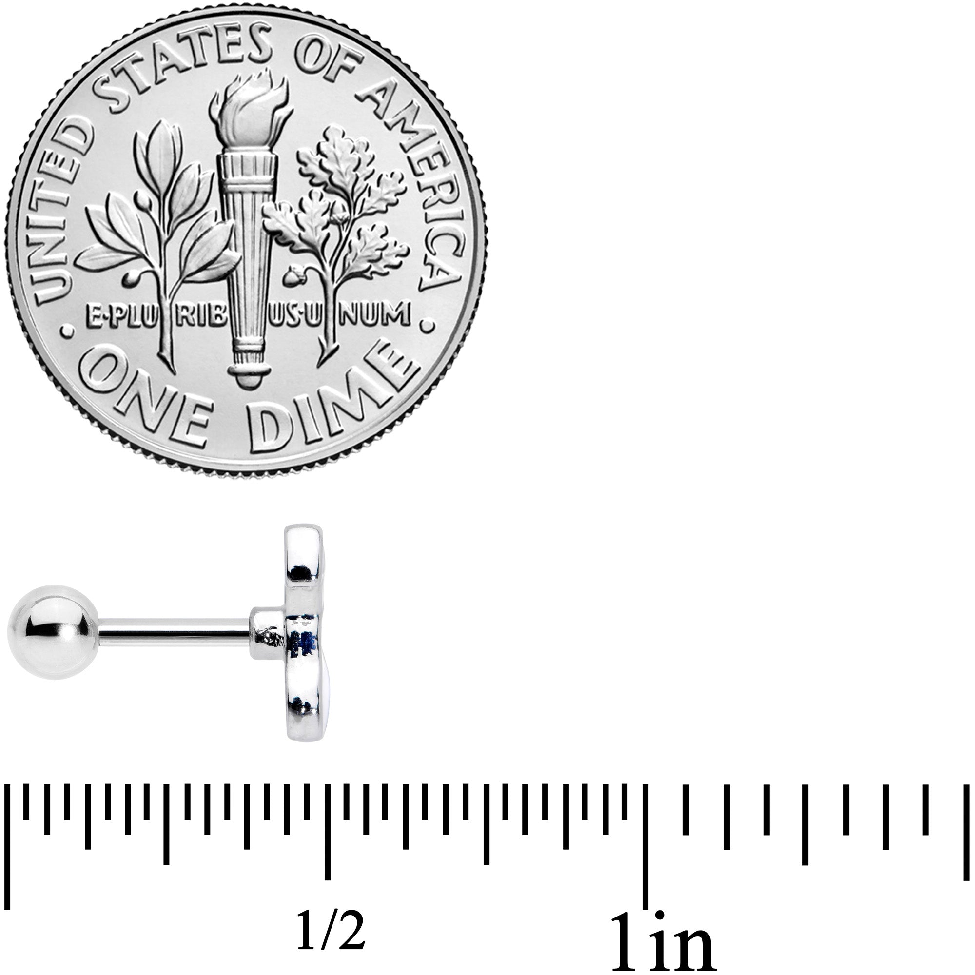 16G 1/4 White Sitting Dog Cartilage Tragus Earring
