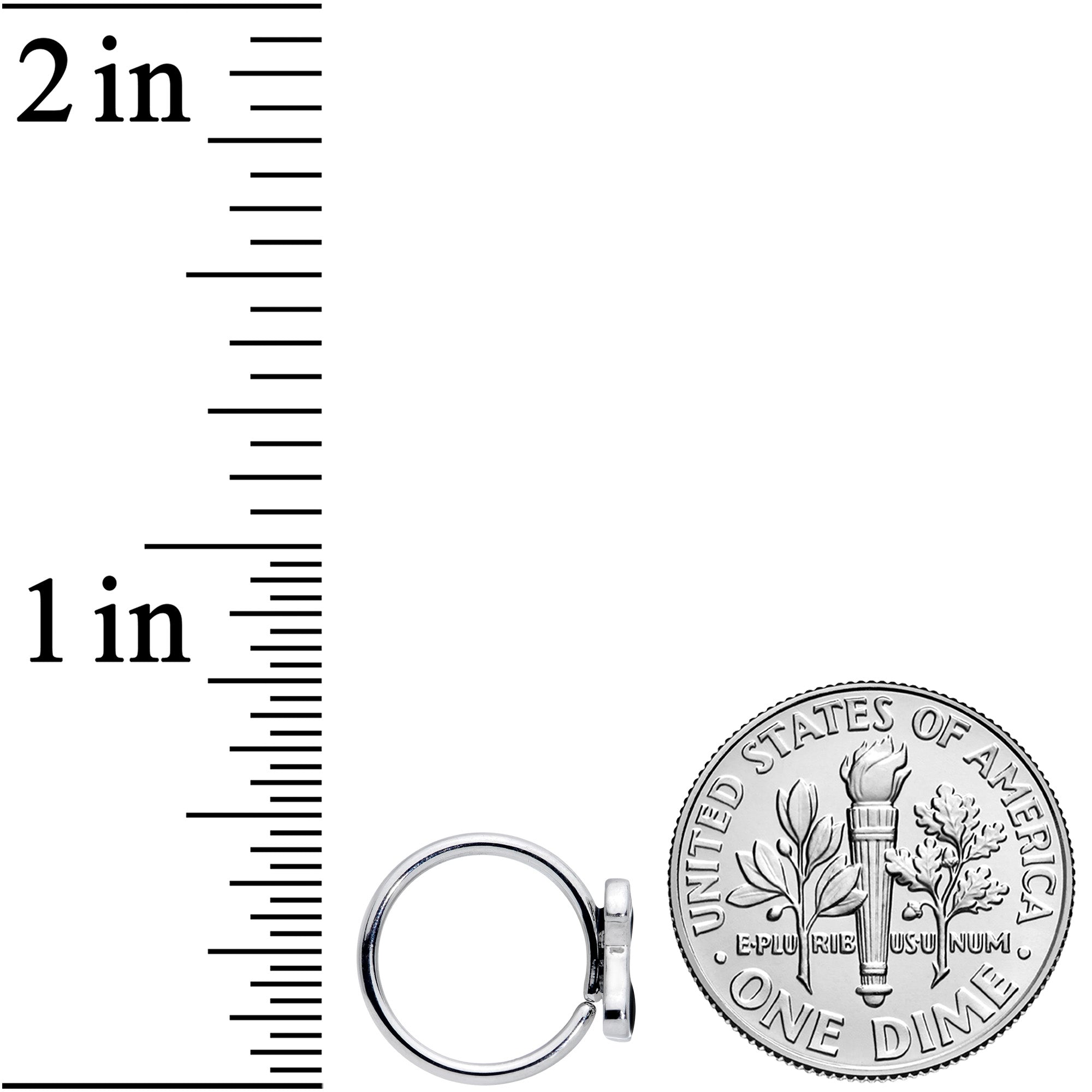 18G 3/8 Black Sitting Dog Nose Hoop
