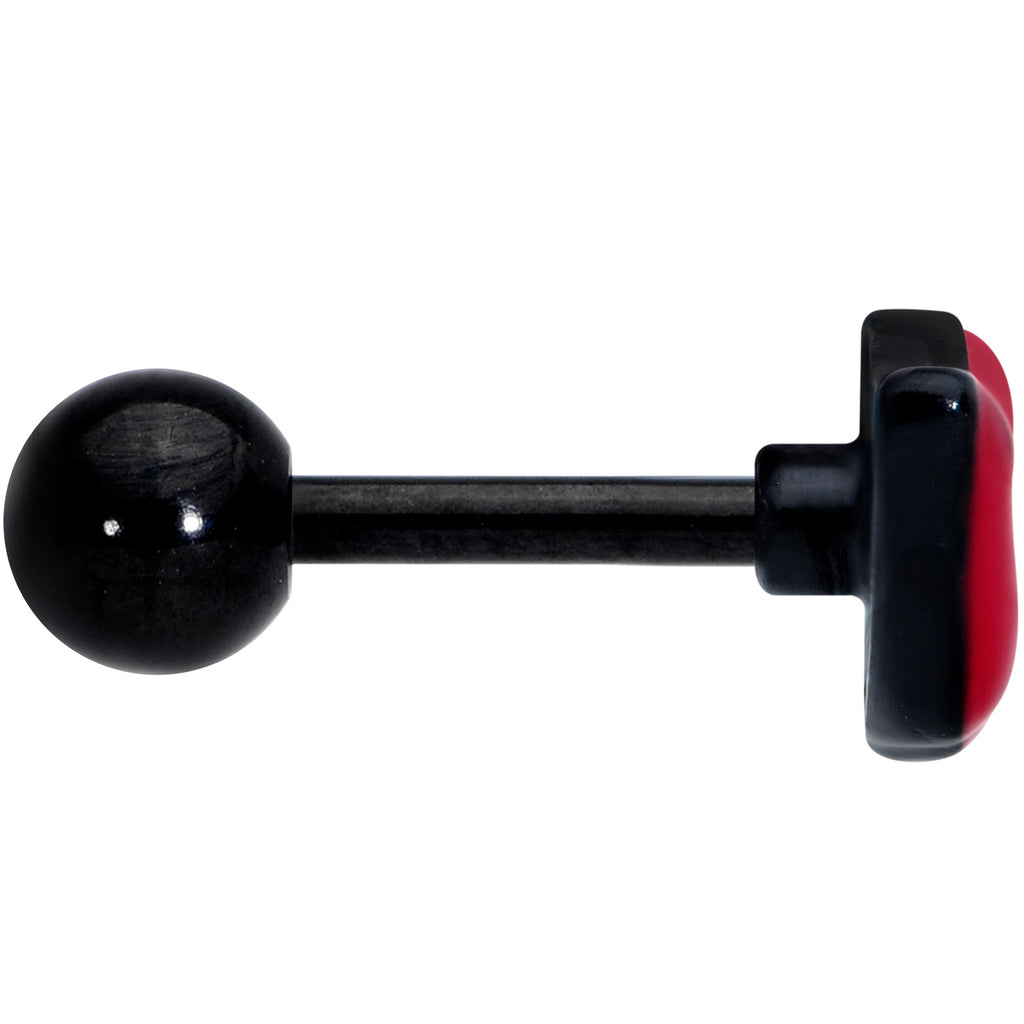 16G 1/4 Black Red Sneering Lips Bite Lips Cartilage Earring