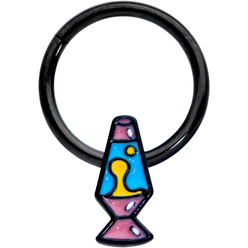 16G 3/8 Black Retro Lava Lamp Hinged Segment Ring