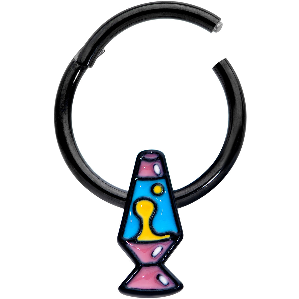 16G 3/8 Black Retro Lava Lamp Hinged Segment Ring