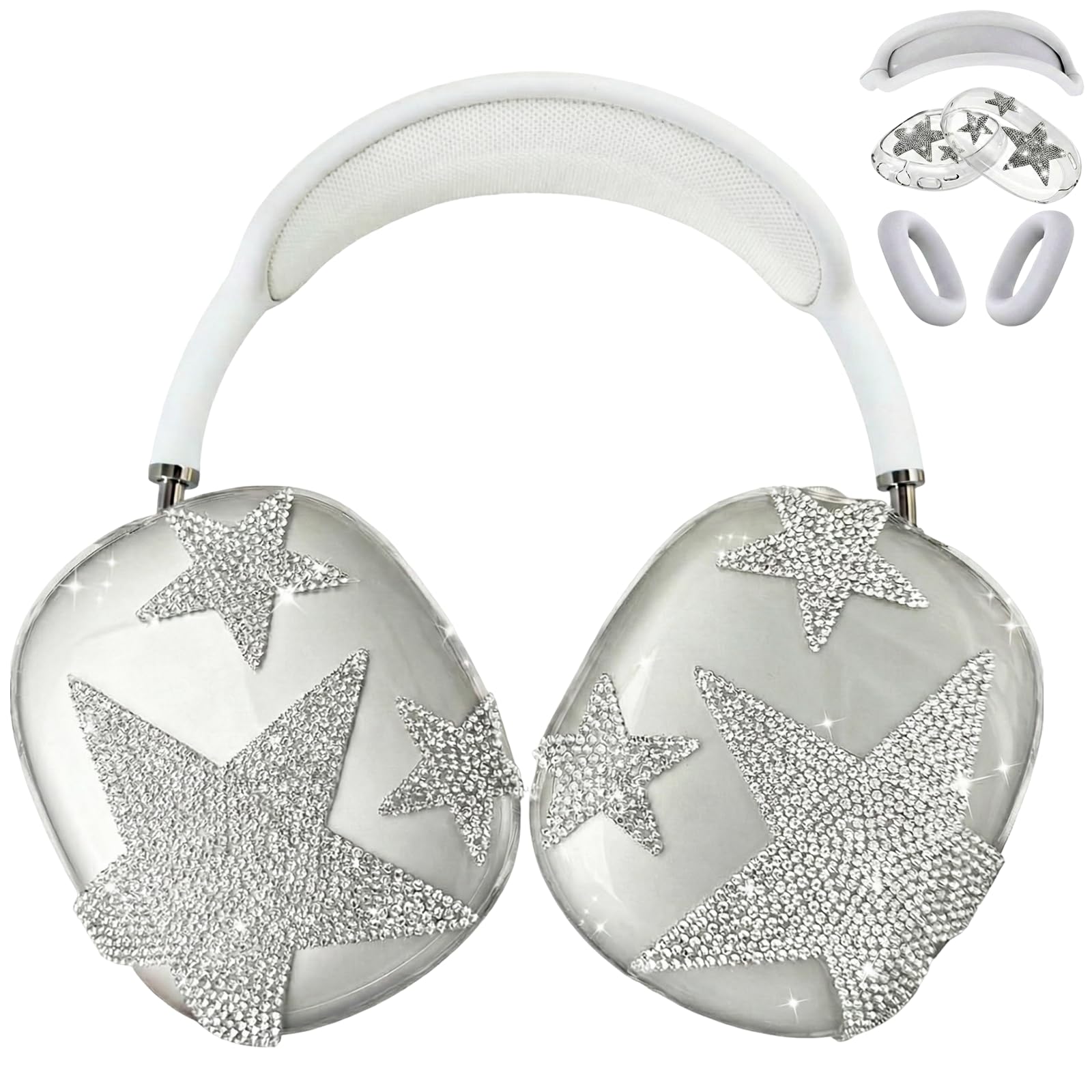 Ear Cover Three Piece Set, Shining Rhinestone Five-Pointed Star, Personality Fas