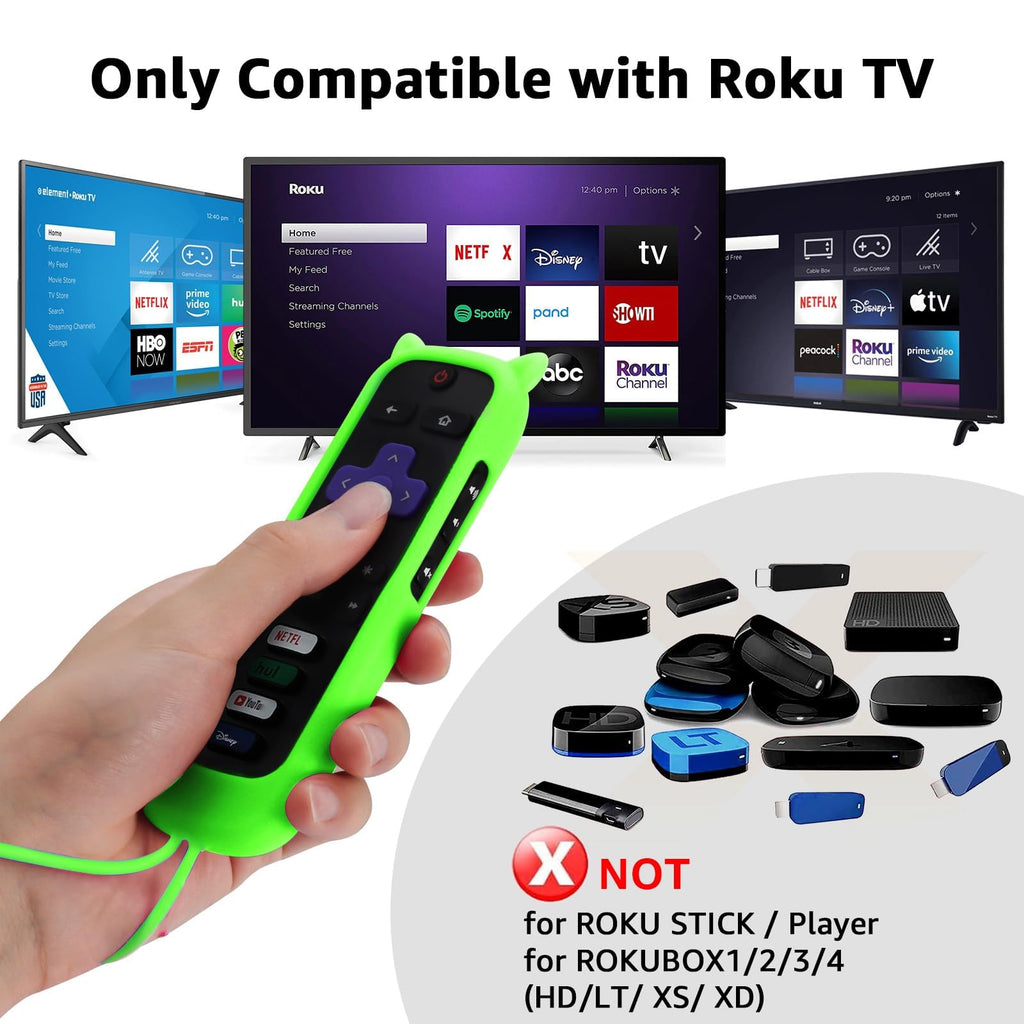 Of 2) Replacement Remote Control For Roku Tv With Soft Protective Silicone Cover
