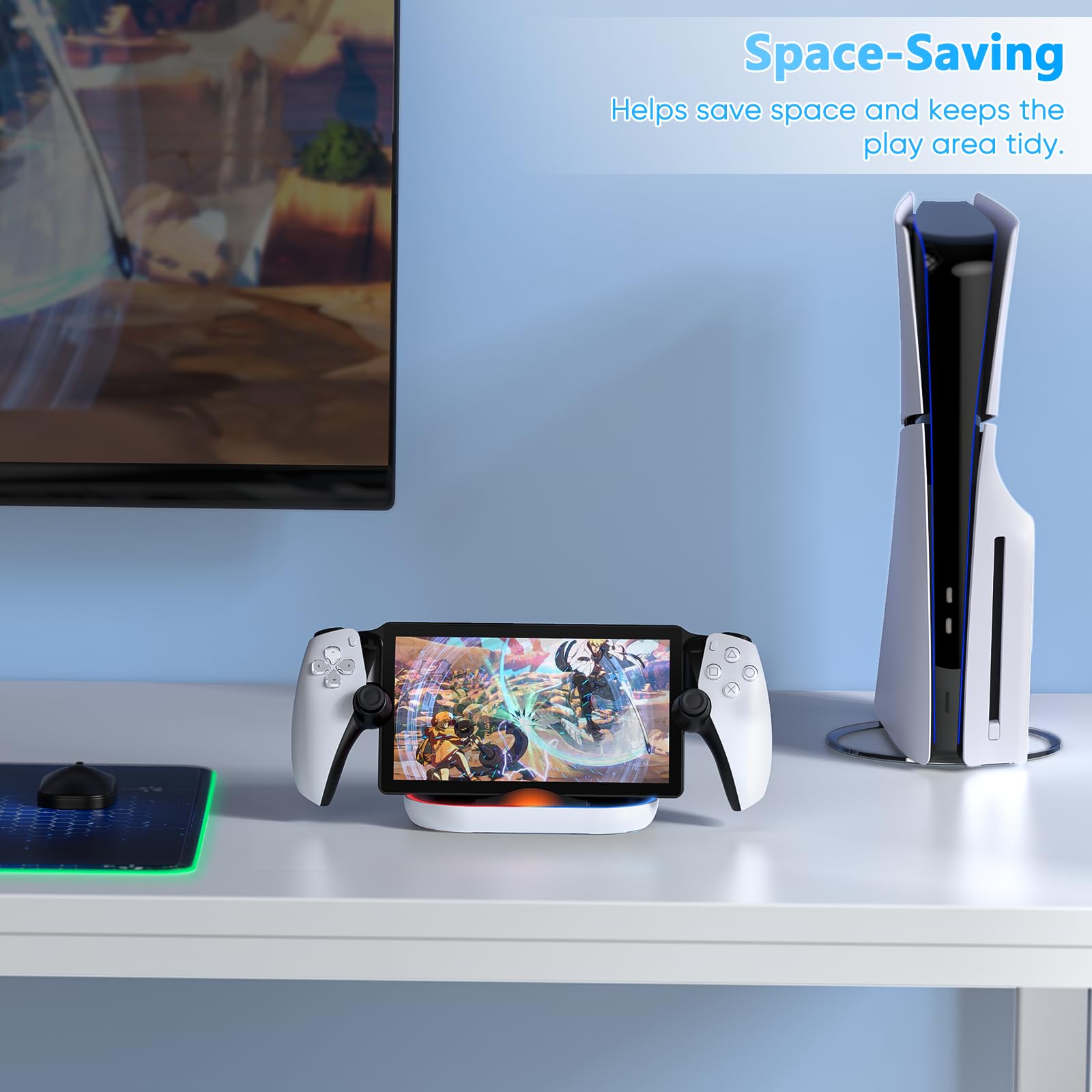 Stand For Ps Portal Hard/Soft Cover, Rgb Charge Station For Tpu/Eva/Silicone Pro