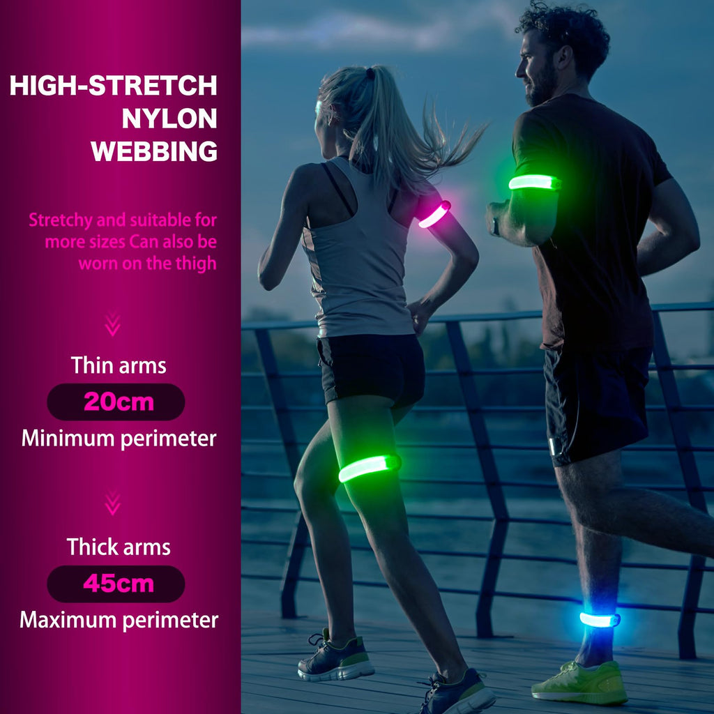 Armband Running Usb Rechargeable(2 Pack), High Visibility Wristband For Runners,