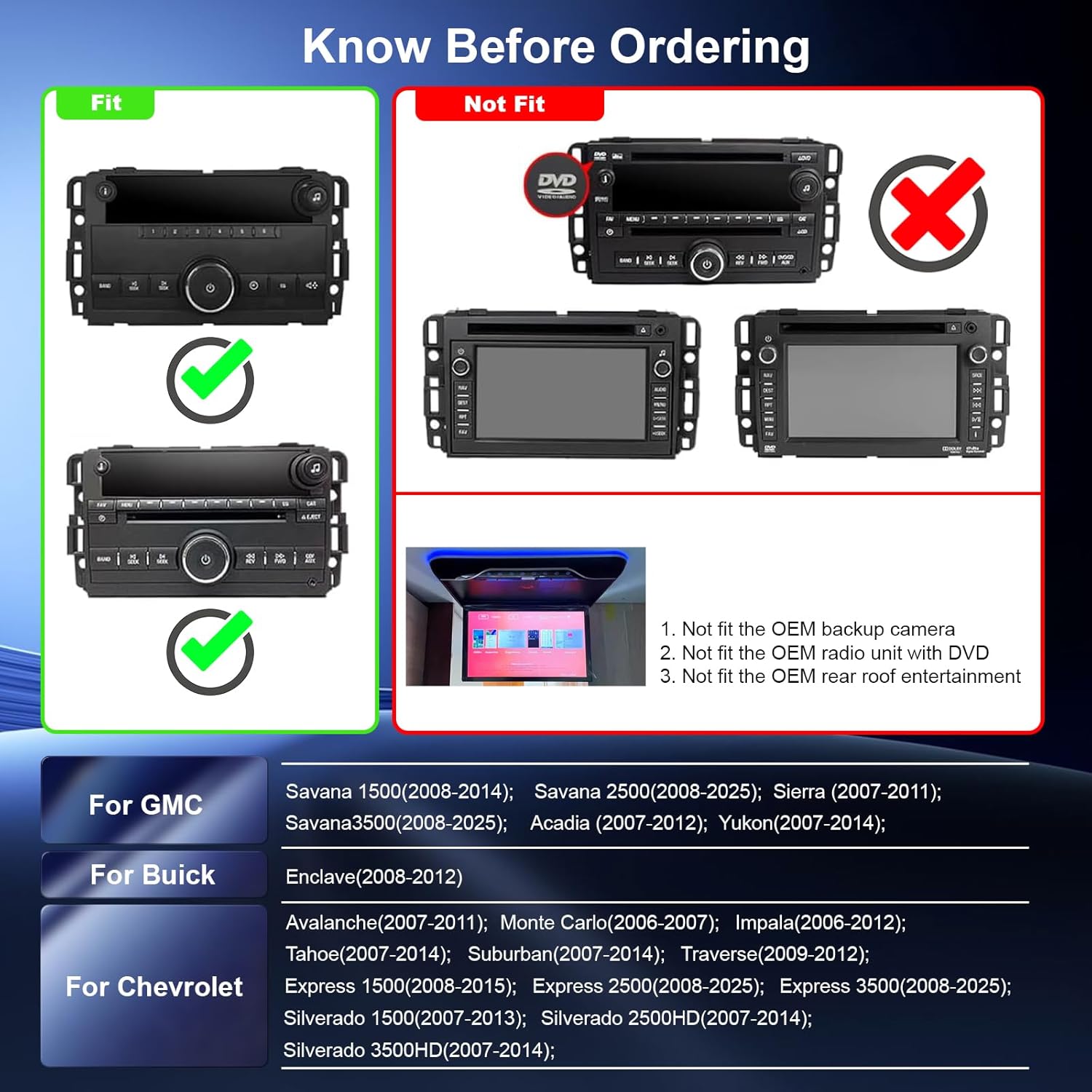 for Upgraded 10.2 Chevrolet Silverado 2007-2013 Tahoe GMC Sierra Yukon Radio, 5G-WiFi6 Wireless CarPlay Android Auto QLED Car Stereo/AM/FM/Airplay/1080P (4Ram+64Rom-HD)