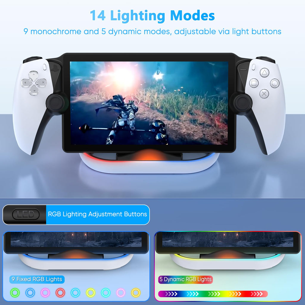 Stand For Ps Portal Hard/Soft Cover, Rgb Charge Station For Tpu/Eva/Silicone Pro
