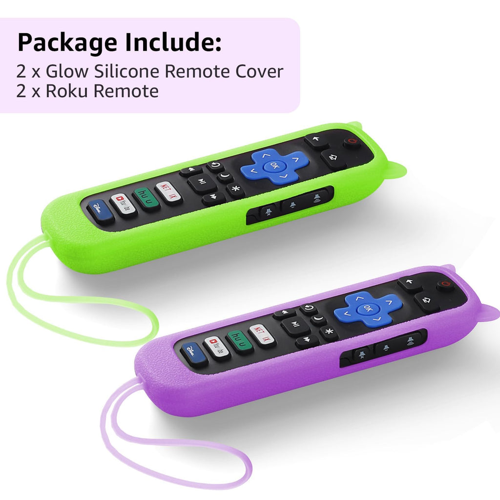 Of 2) Replacement Remote Control For Roku Tv With Soft Protective Silicone Cover