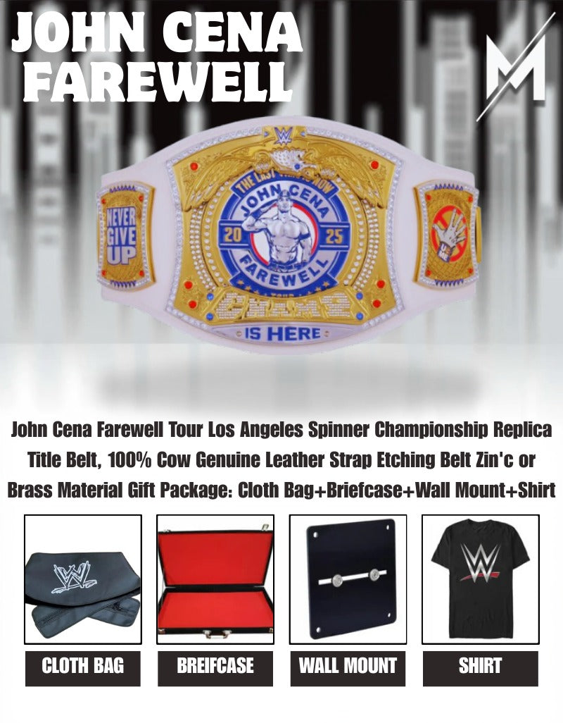 John Cena Farewell Tour Los Angeles Spinner Championship Replica Title Belt
