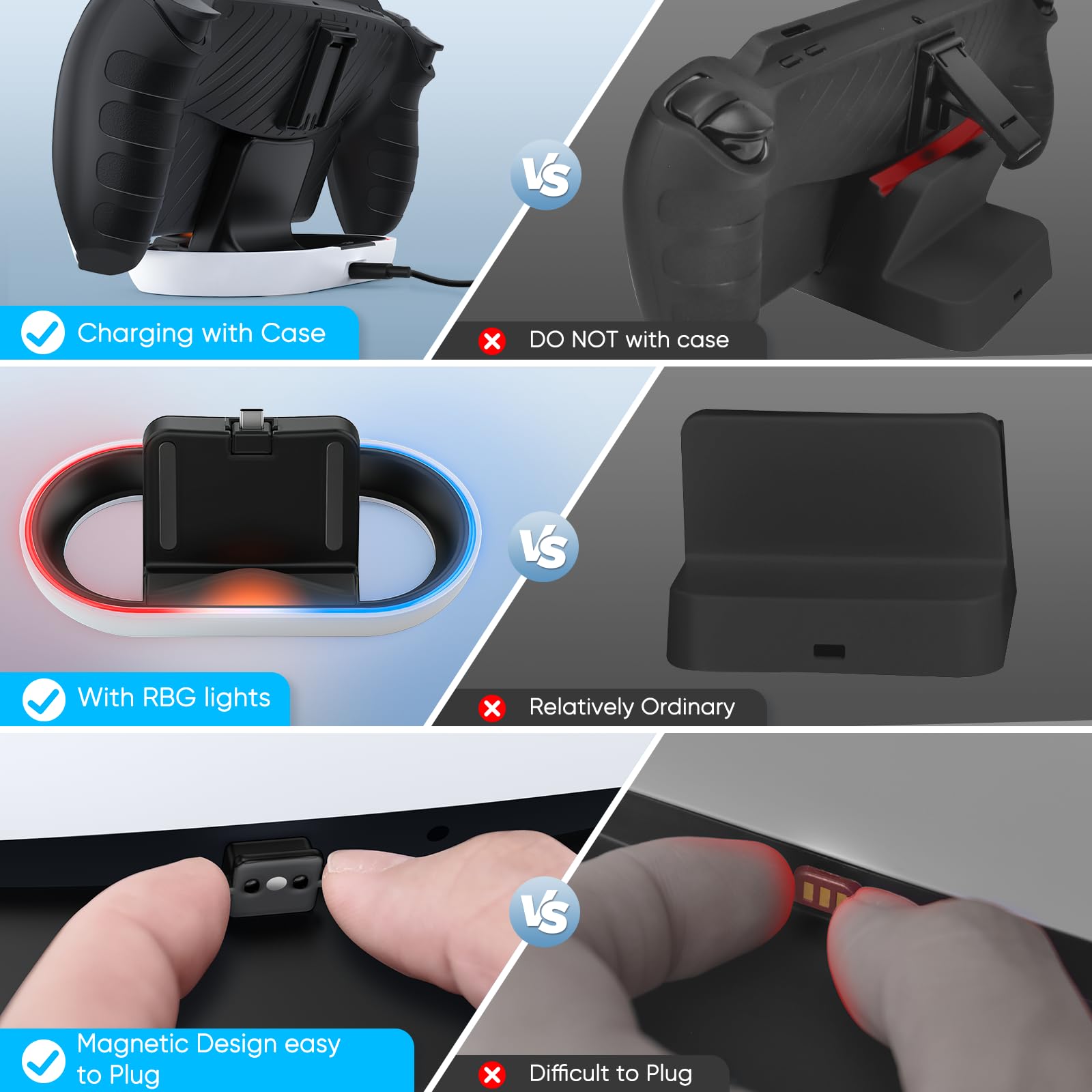 Stand For Ps Portal Hard/Soft Cover, Rgb Charge Station For Tpu/Eva/Silicone Pro