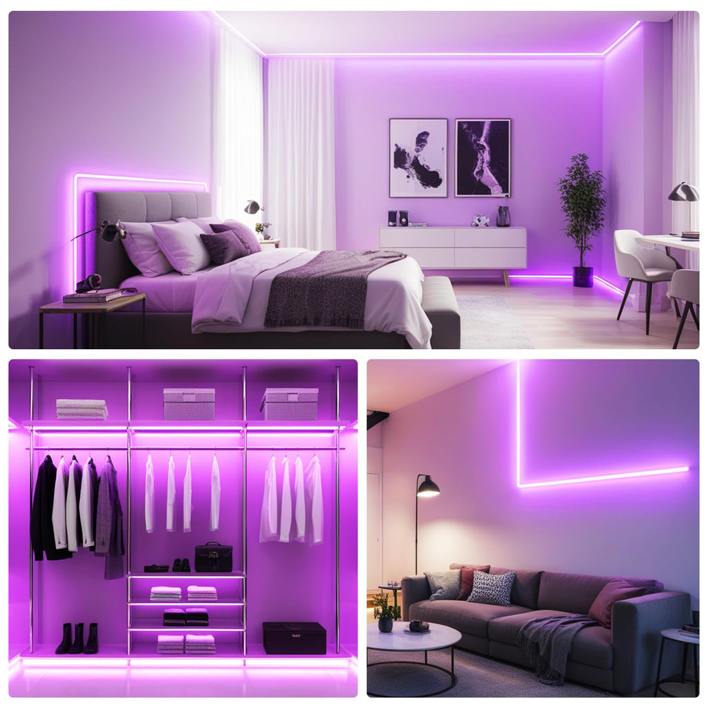 Pink Led Strip Lights, 12V Led Light For Bedroom With 300 Led Cuttable Tape Ligh