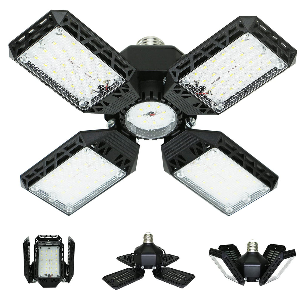 Garage Light,150W Deformable Garage Ceiling Lights,15000Lm, 4 Adjustable Panels,