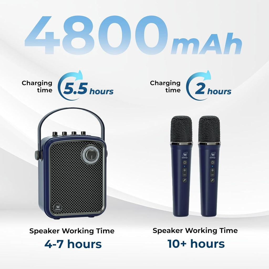 Wireless Voice Amplifier with 2 Wireless Microphones,Microphones and Speaker Set,Teacher Microphones for Singing,Karaoke Machine for TV,Portable PA System for Events Supports TF/USB/AUX S100 Pro