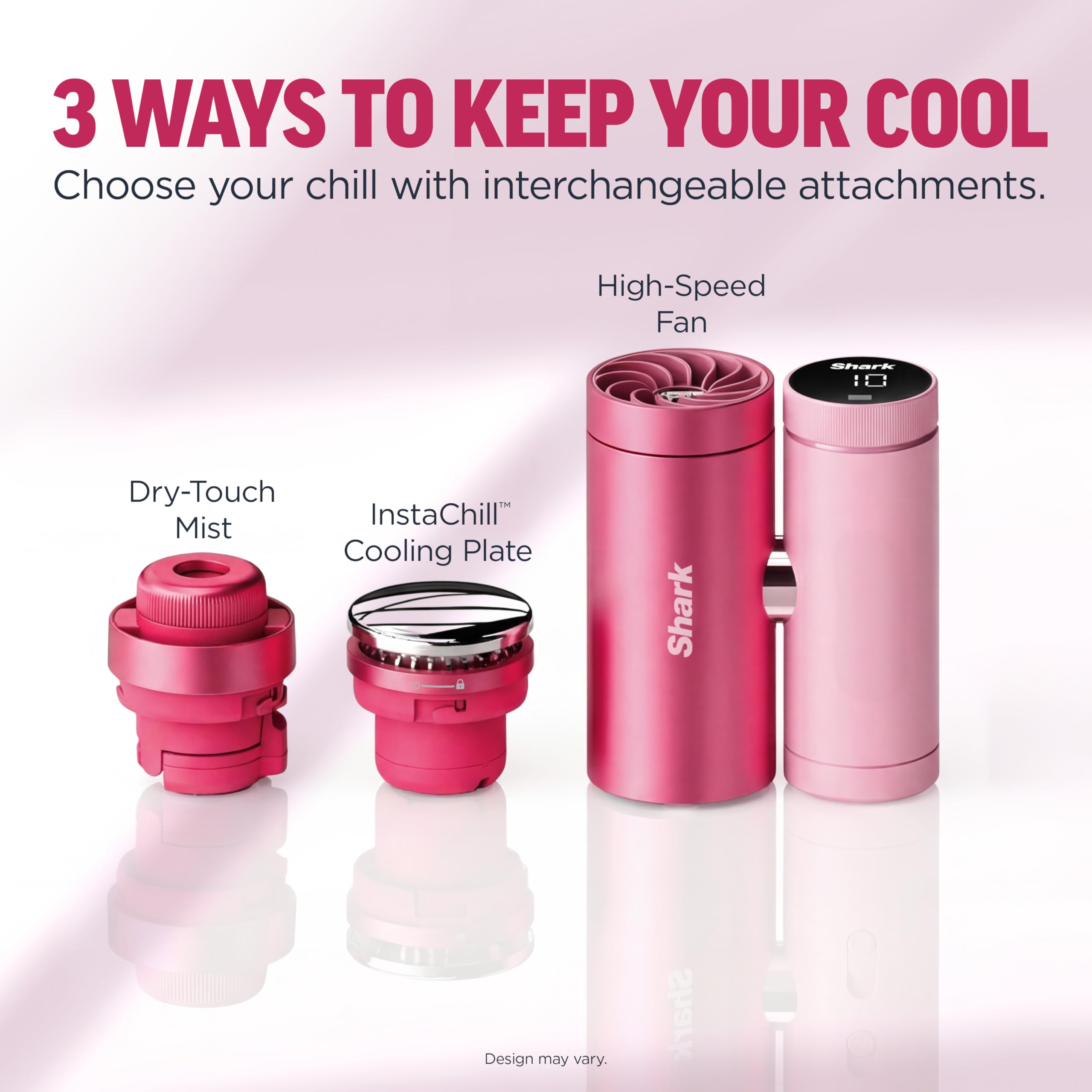 NEW Shark ChillPill — The Only 3-in-1 Personal Cooling System with InstaChill Cooling Plate, Dry-Touch Mist, and Powerful Fan, Handheld, Wearable, Rechargeable Battery, 10 Speeds, Carbon, FA022