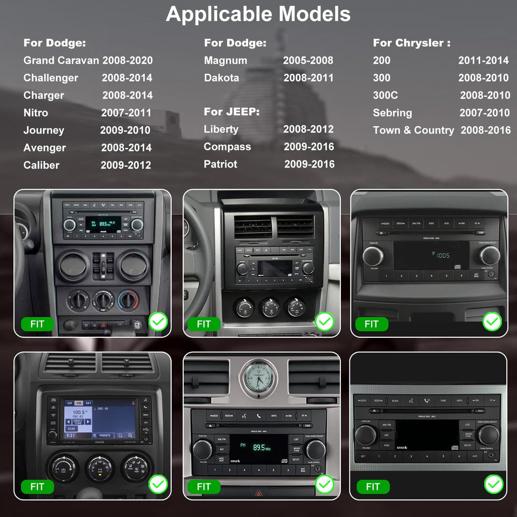 5G WiFi Upgrade Car Radio for Jeep Liberty 2008-2012, Dodge Grand Caravan 2008-2020, Chrysler Town & Country 2008-2016, 7 Inch Wireless CarPlay Android Auto Touch Screen Stereo, GPS BT FM SWC Camera