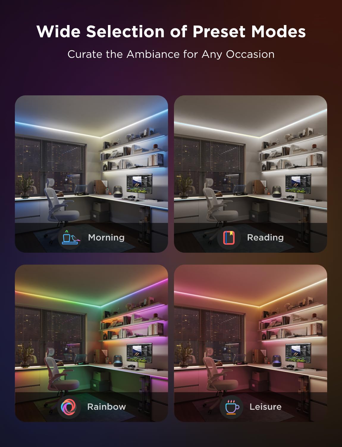 Govee COB LED Strip Light Pro, LED Lights for Bedroom Compatible with Alexa, Google Assistant and Matter, RGBICW Light with Warm White, Smart Strip Light, LED Lights for Bedroom, Color Changing, 9.8ft
