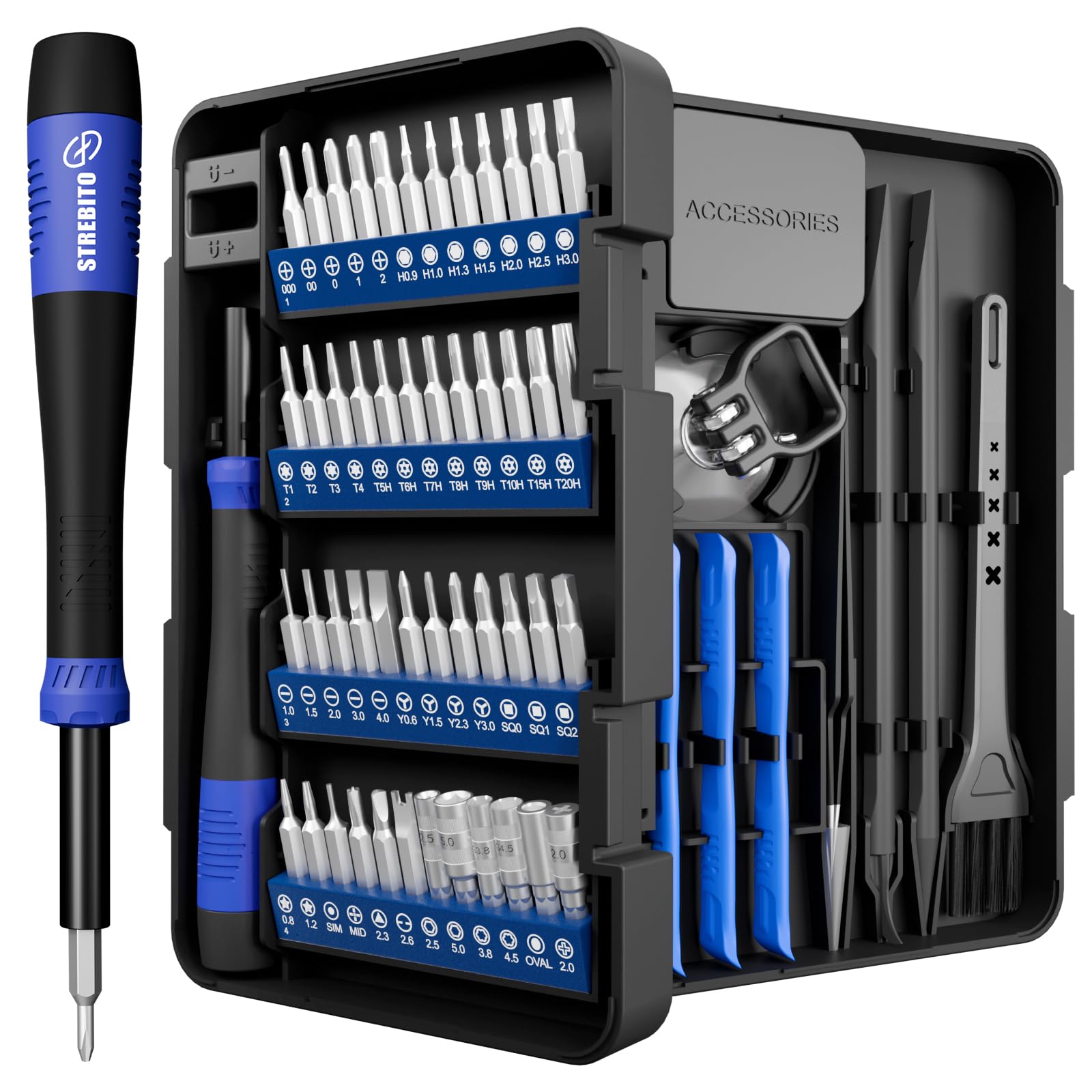 Precision Screwdriver Set 64-Piece With Torx, Triwing, Pentalobe, Electronics Re