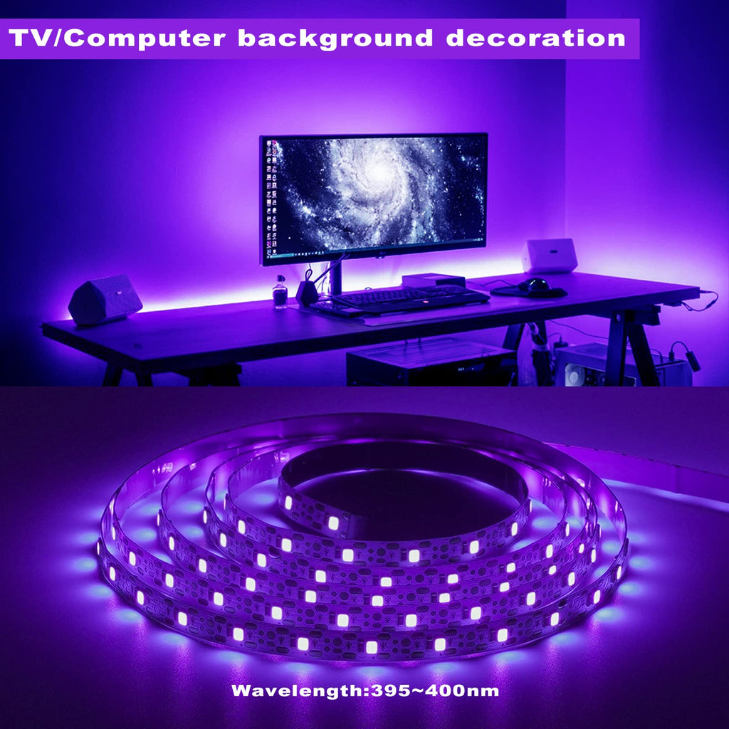 Light Led Strips, 120 Lamp Beads, Usb Cable 1.5M Led Black Light Strip Kit, Dc5V
