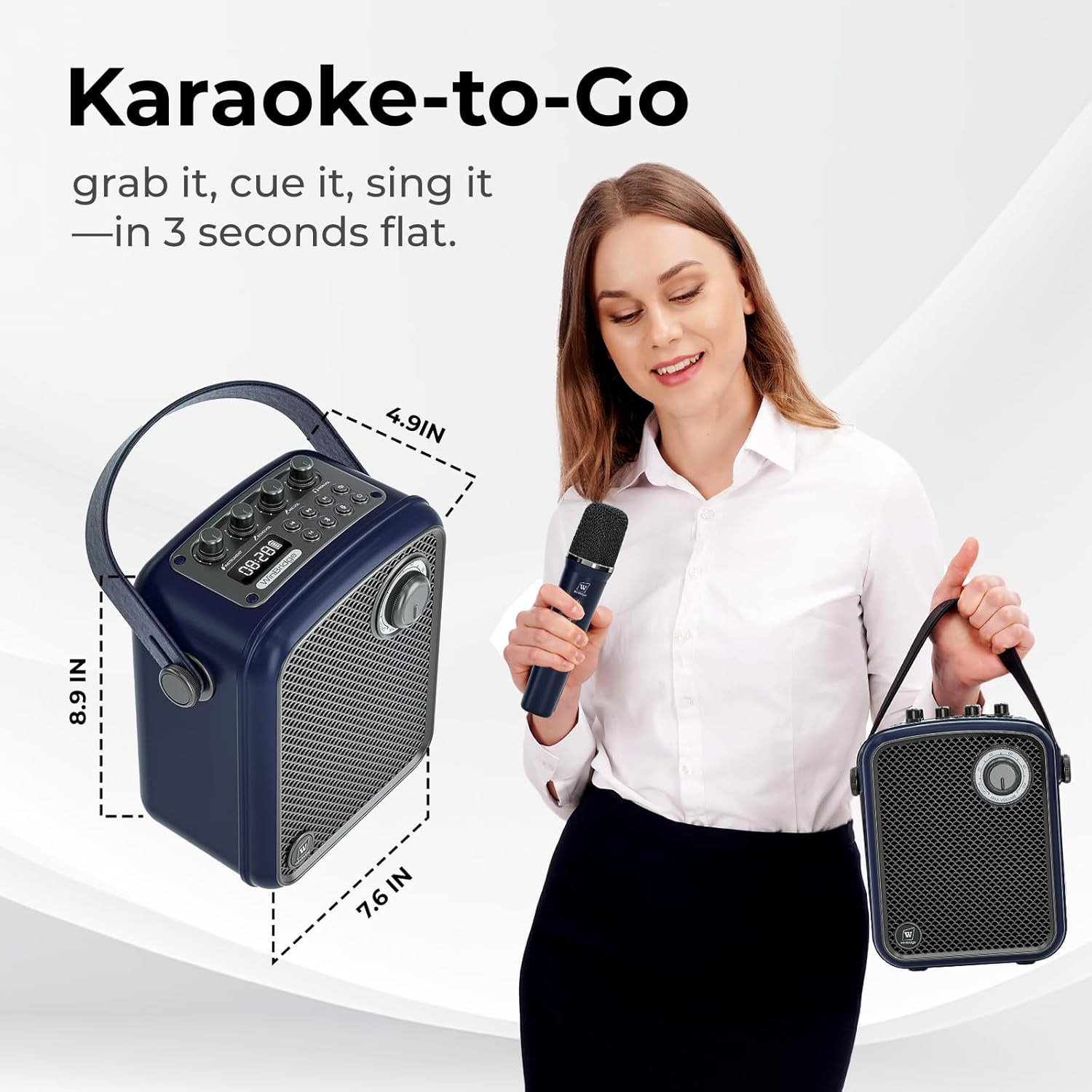 Wireless Voice Amplifier with 2 Wireless Microphones,Microphones and Speaker Set,Teacher Microphones for Singing,Karaoke Machine for TV,Portable PA System for Events Supports TF/USB/AUX S100 Pro